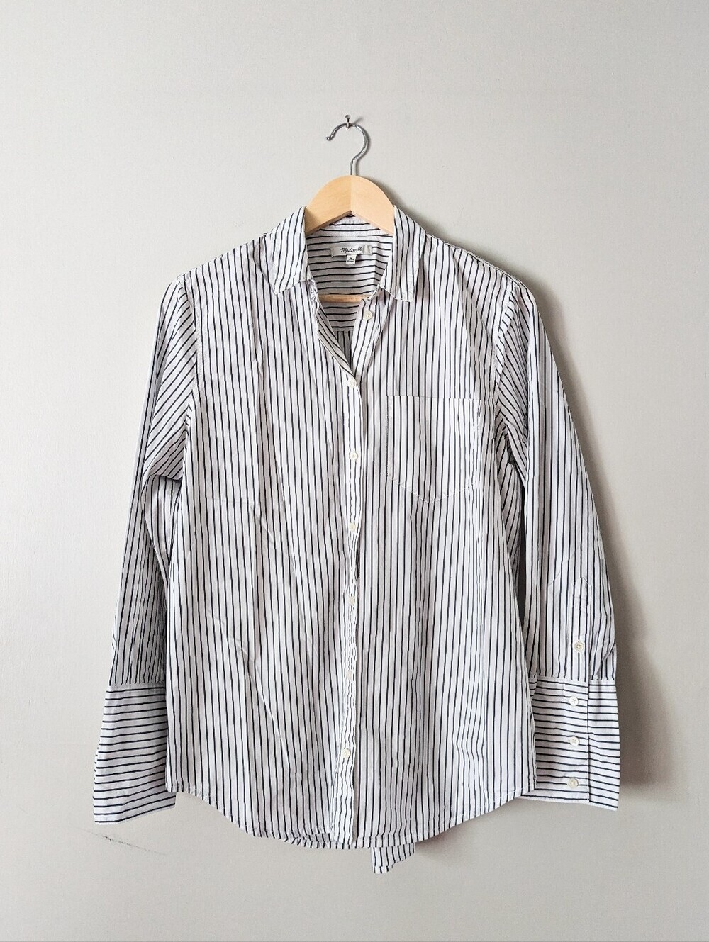 Madewell Poplin Charcoal Striped Button Down